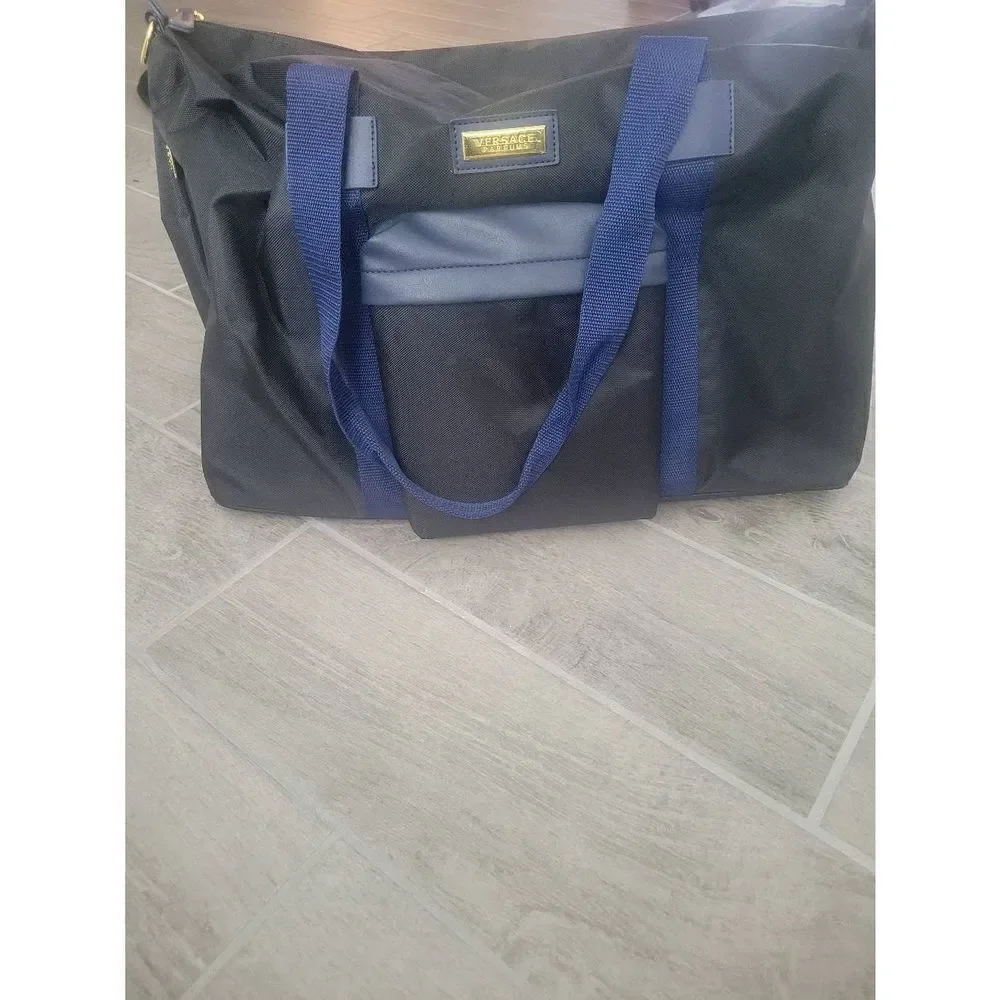 Versace‎ Parfums Duffel Bag Black and Blue